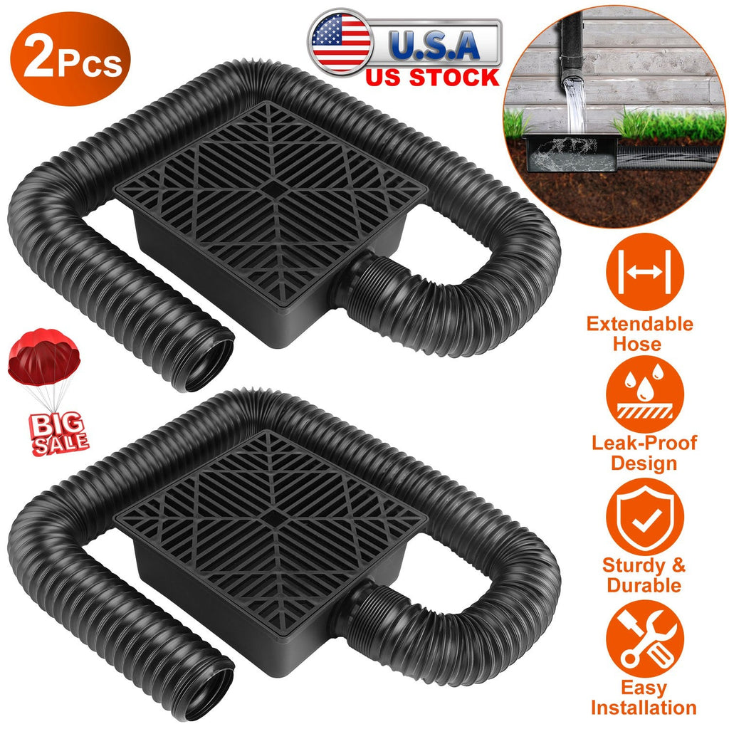 Gutter Downspout Extension, Low Profile Extendable Hose