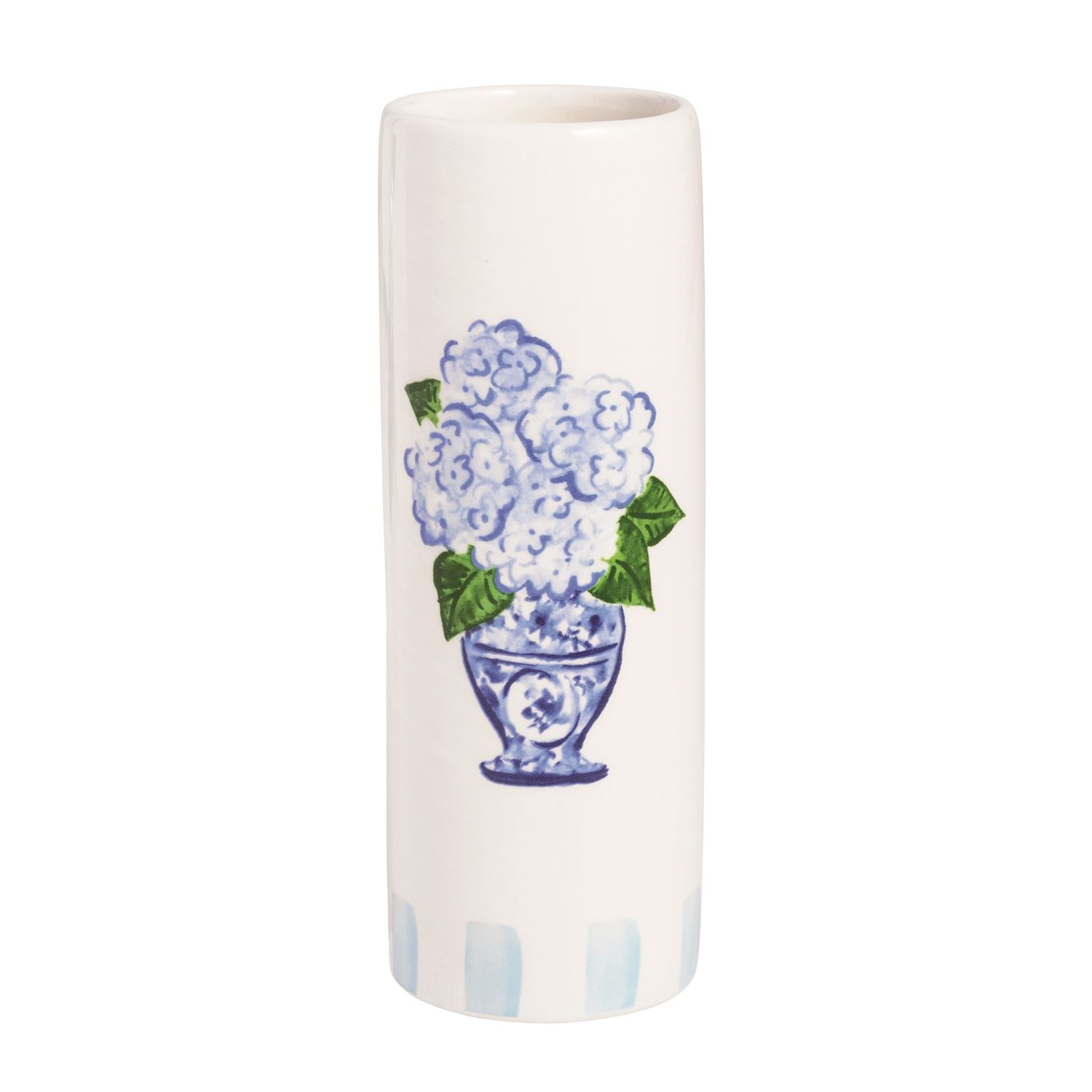 Blue and Green Chinoiserie Ceramic Topiary Vase