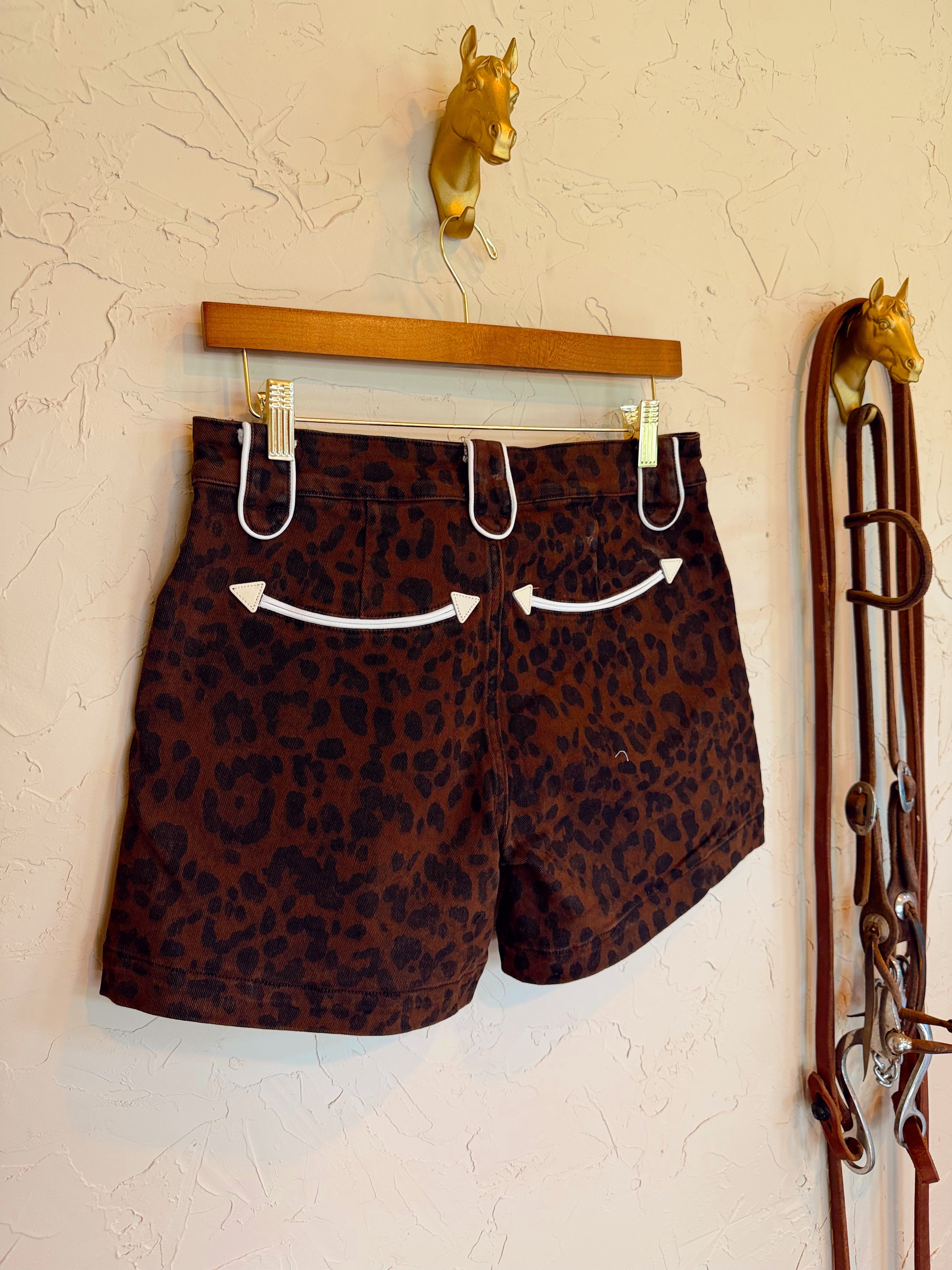 The Animal Print Denim Shorts