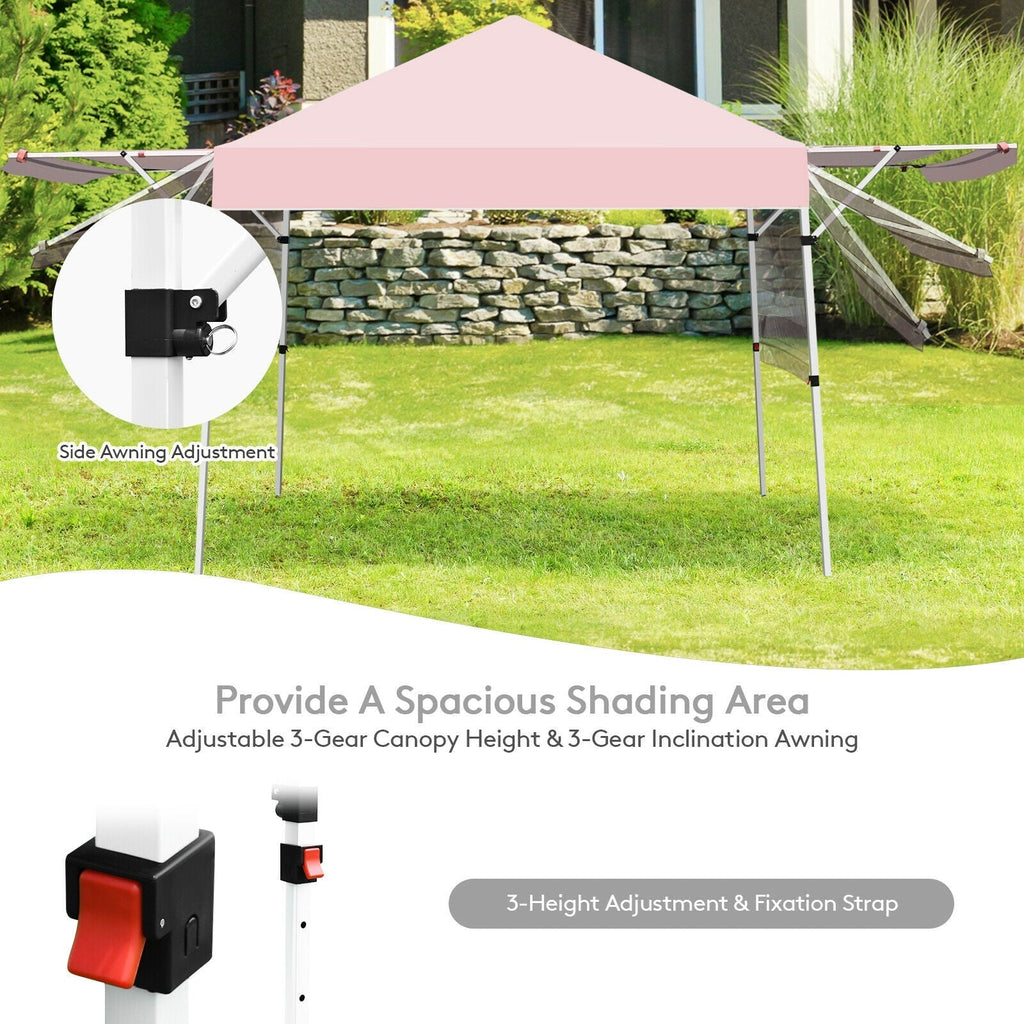 17 Feet x 10 Feet Foldable Pop Up Canopy with Adjustable Instant Sun Shelter
