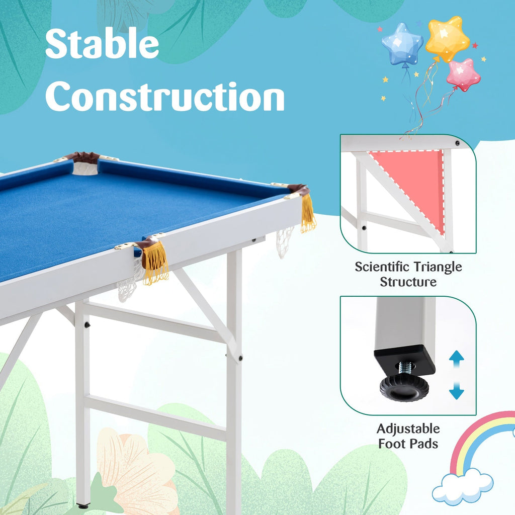 47 Inch Folding Billiard Table with Cues and Brush Chalk