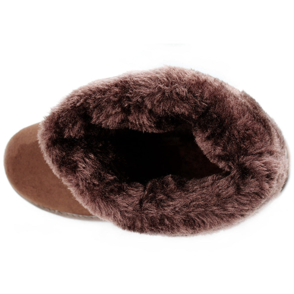 Snow Boots - Waterproof Faux Suede Mid-Calf with Warm Lining
