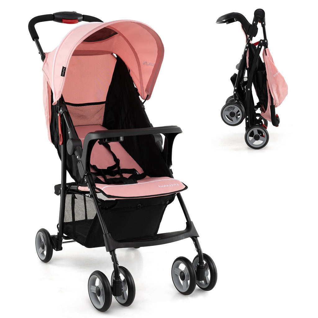 Toddler Travel Stroller for Airplane with Canopy and Adjustable Backrest