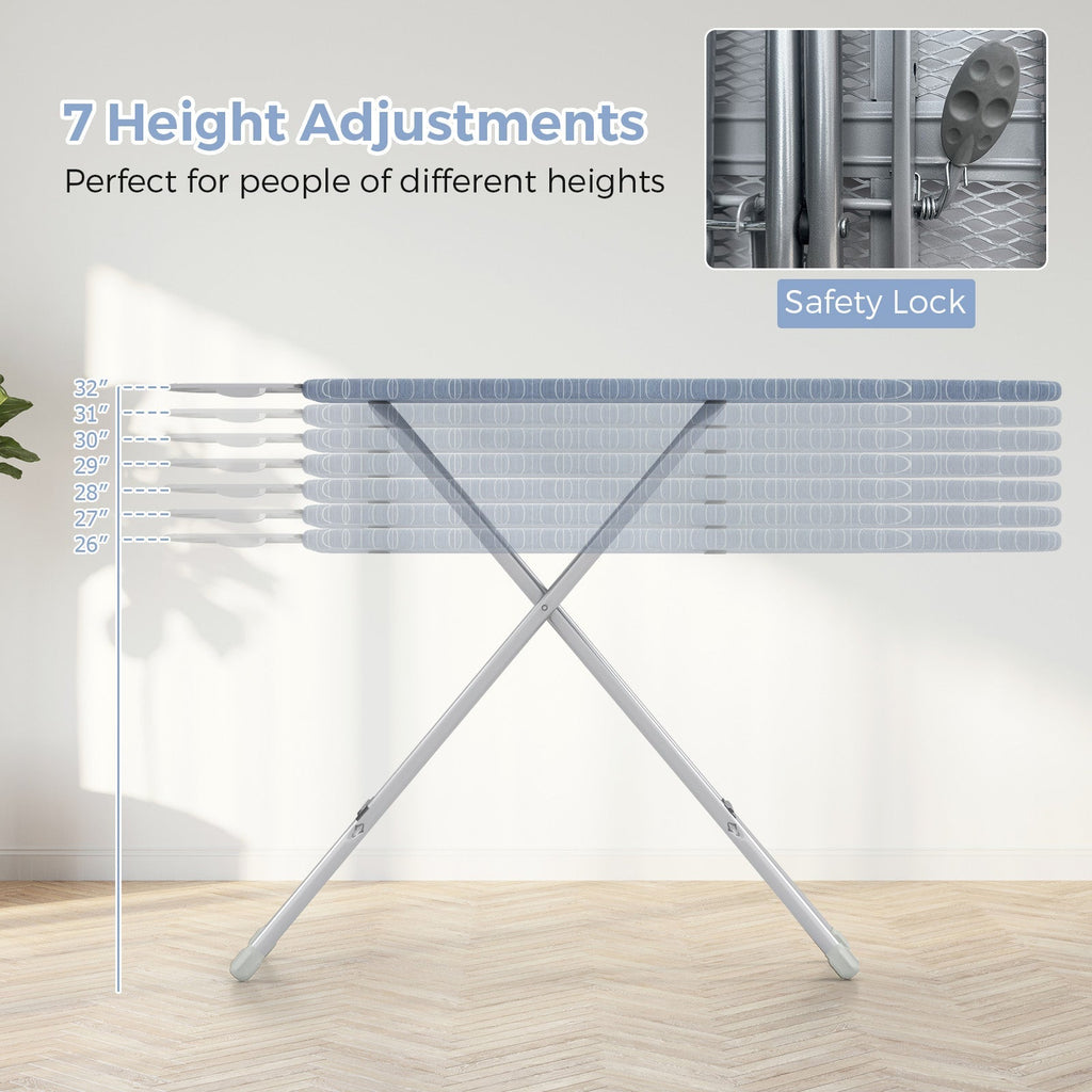 48 Inch x 13.5 Inch Ironing Board with Iron Rest for Home-Gray