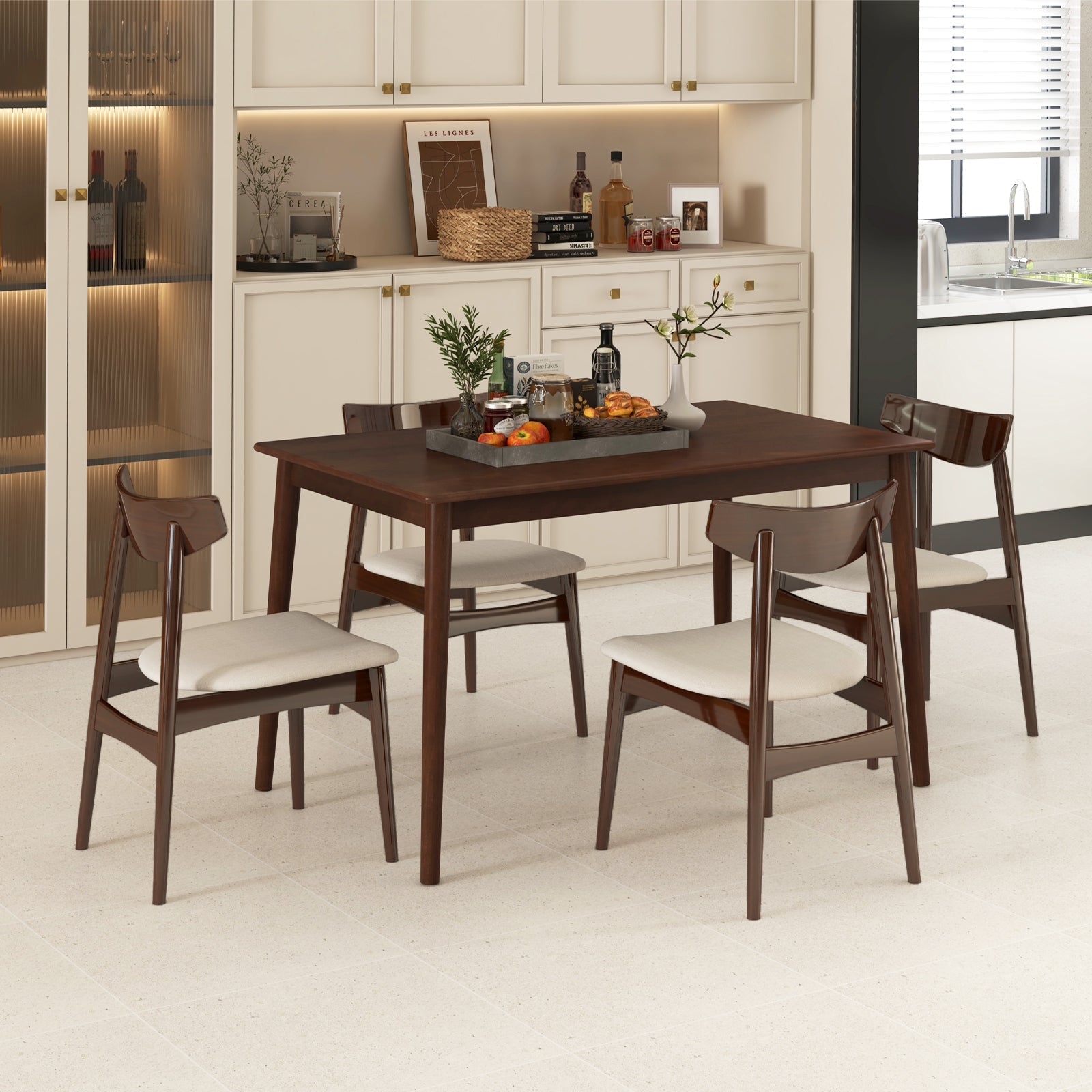48 Inches Wooden Dining Table for 4 People
