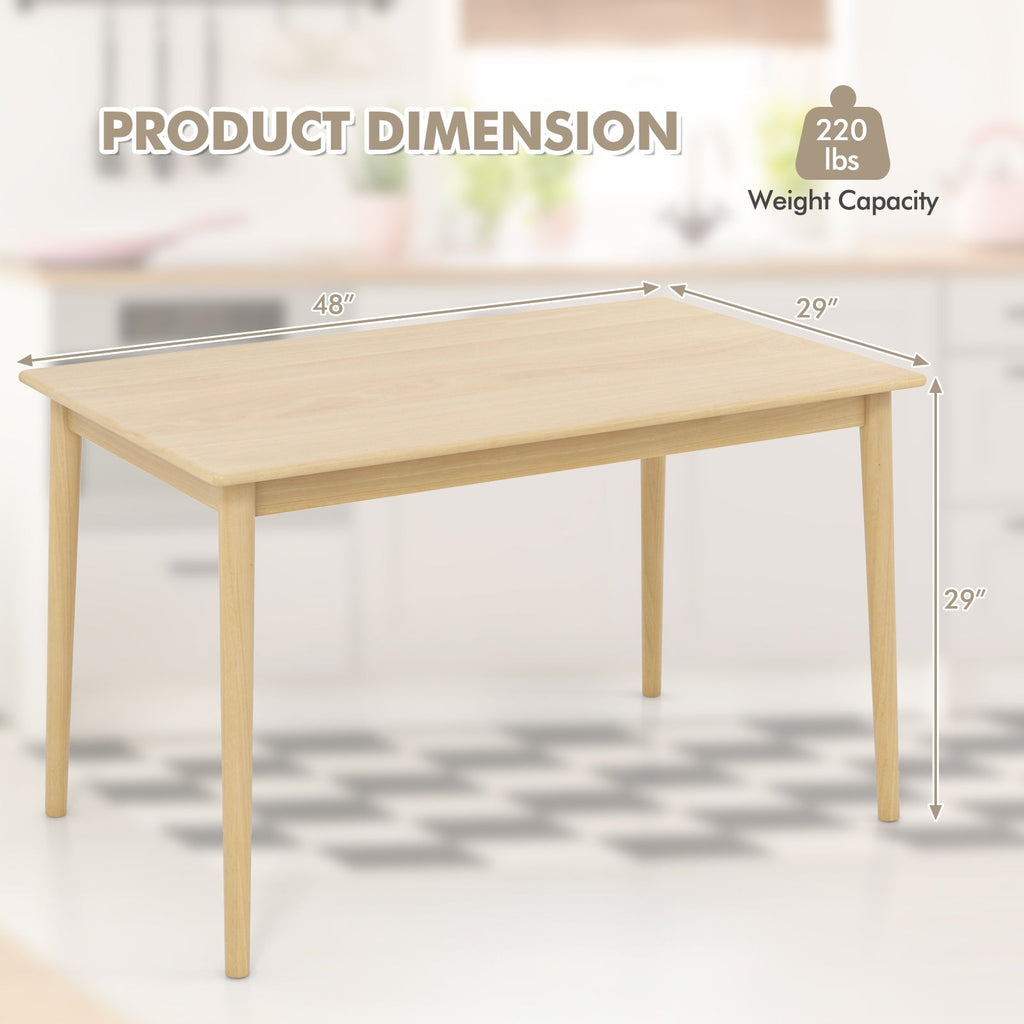 48 Inches Wooden Dining Table for 4 People