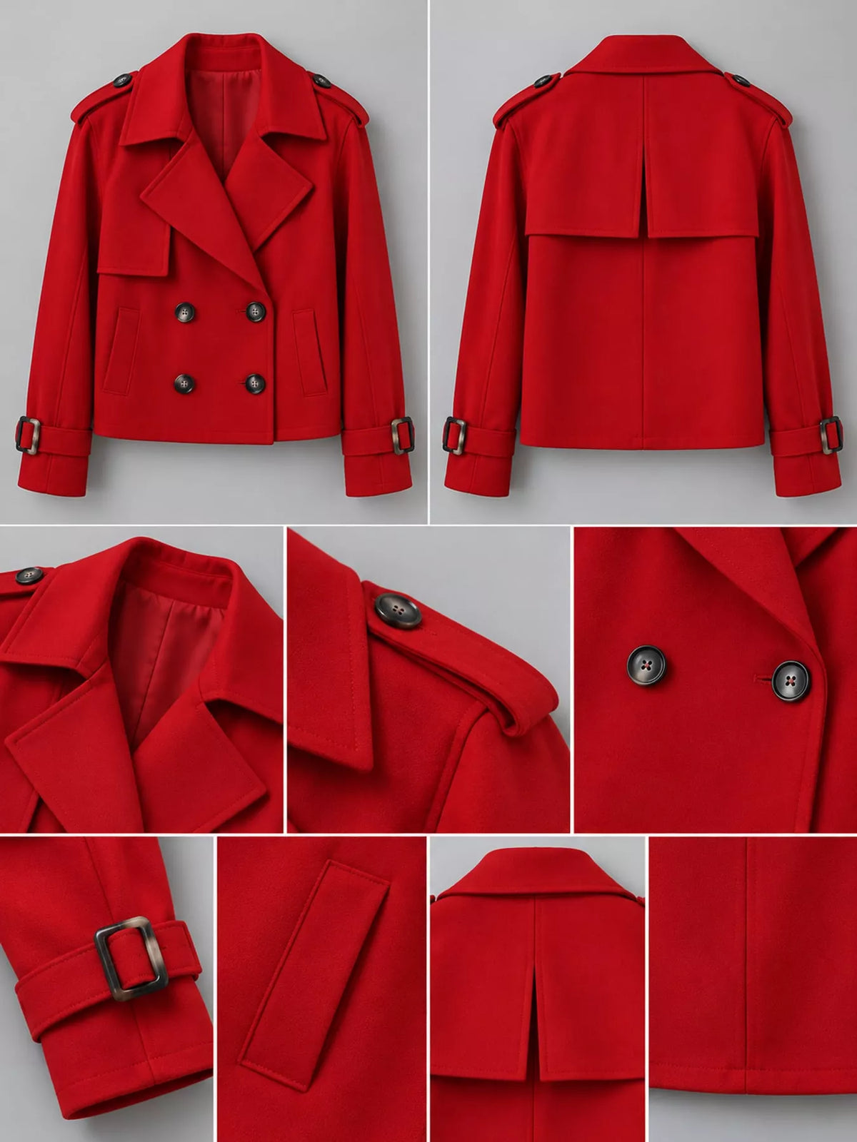 Double-Breasted Cropped Trench Outerwear
