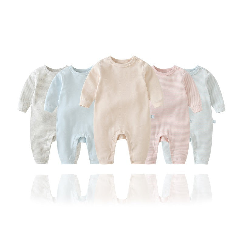 Cotton Baby Boneless Shoulder-Clasp Pajamas