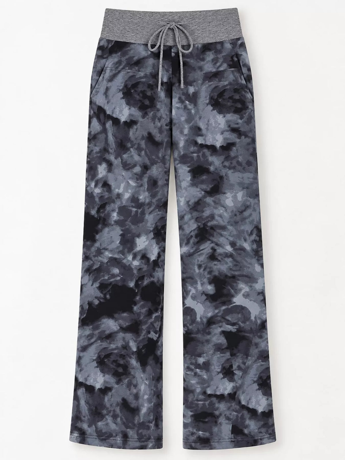 High-Waisted Wide-Leg Lounge Bottoms with Pockets
