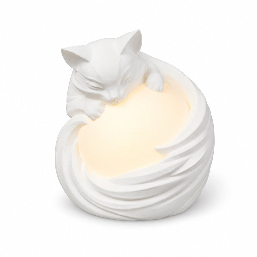 3D Printed Cat Ambient Table Lamp, Warm Glow Decorative Night Light, Cute Sculptural Desk Lamp For Bedroom, Bookshelf And Home Decor