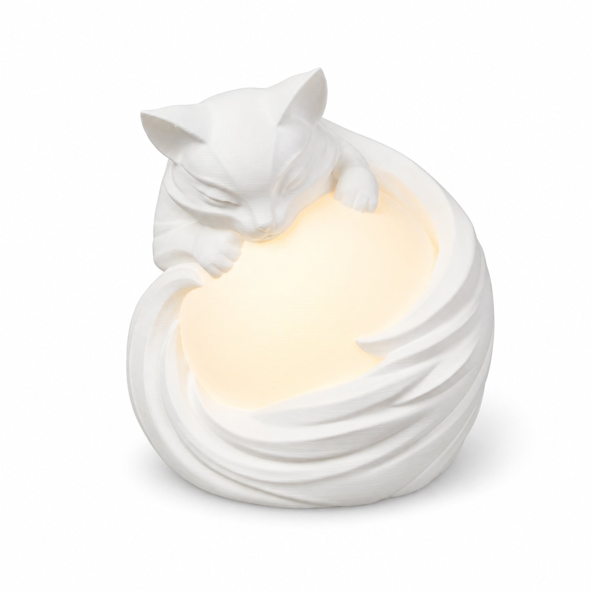 3D Printed Cat Ambient Table Lamp, Warm Glow Decorative Night Light, Cute Sculptural Desk Lamp For Bedroom, Bookshelf And Home Decor