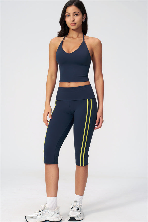 The Evoke Crop Top Capri Leggings 2-Piece Set