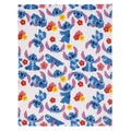 NoJo Disney "S" is for Stitch Super Soft Toddler Blanket, Blue, Pink, Yellow, and White