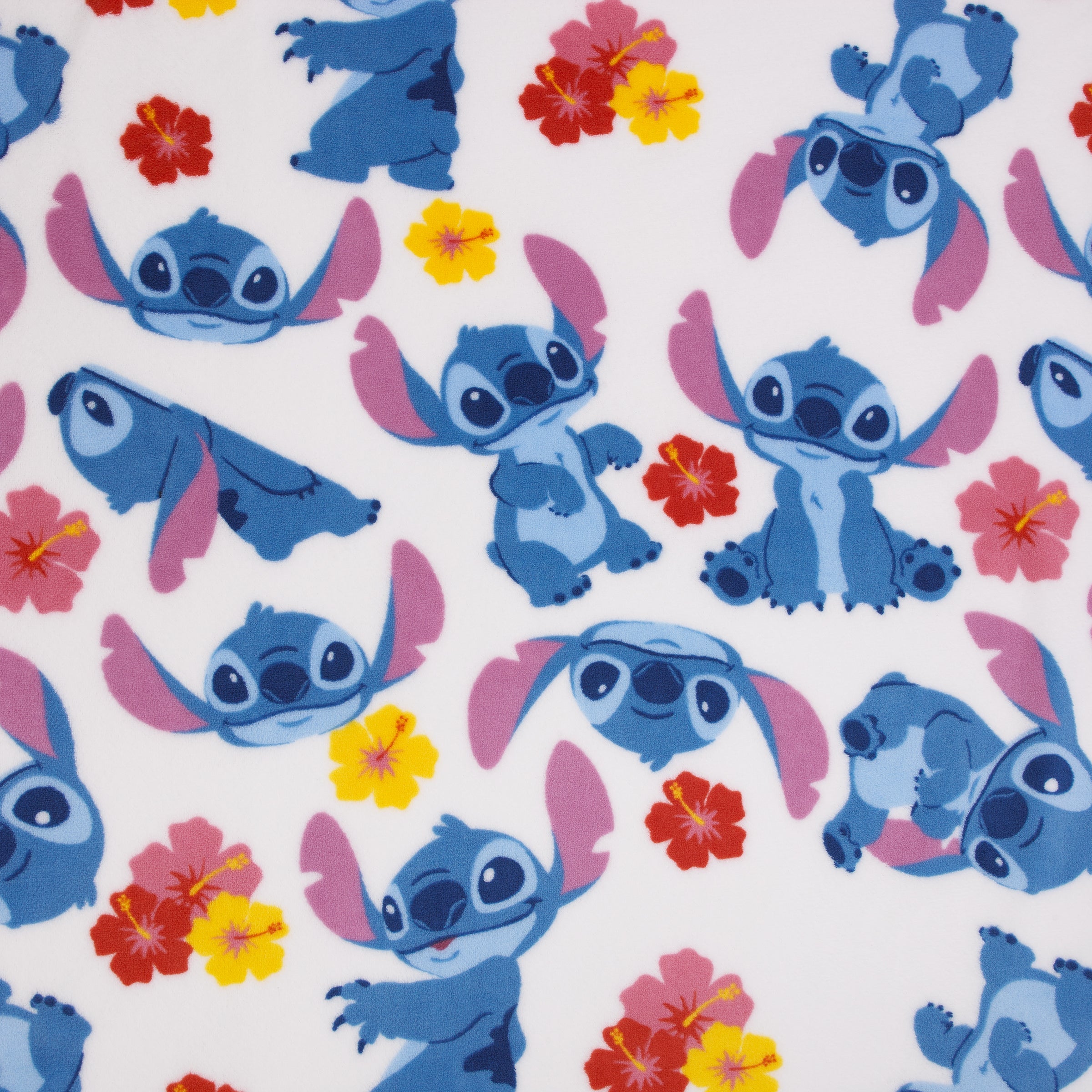 NoJo Disney "S" is for Stitch Super Soft Toddler Blanket, Blue, Pink, Yellow, and White