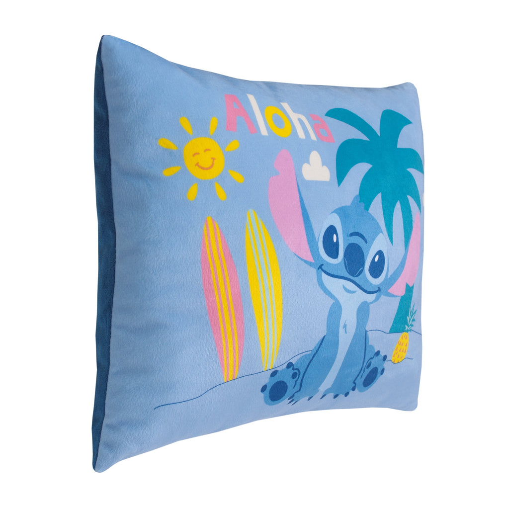 Disney "S" is for Stitch Toddler Pillow, Blue, Pink