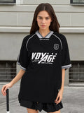 Oversized Sporty Graphic Short Sleeve T-Shirt