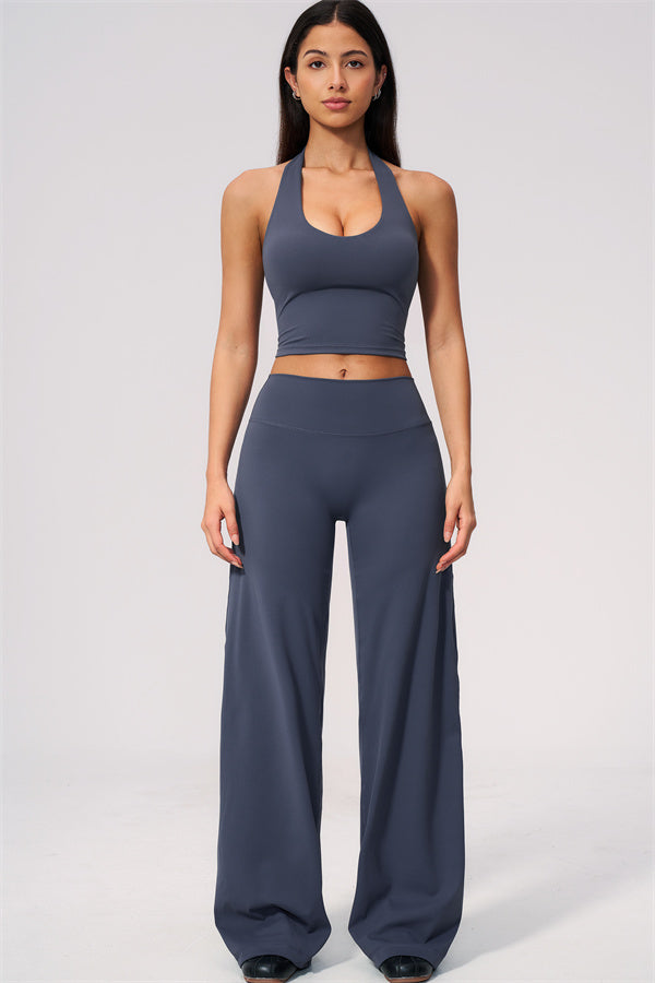 The Twirl Wide Strap Halter Crop Top