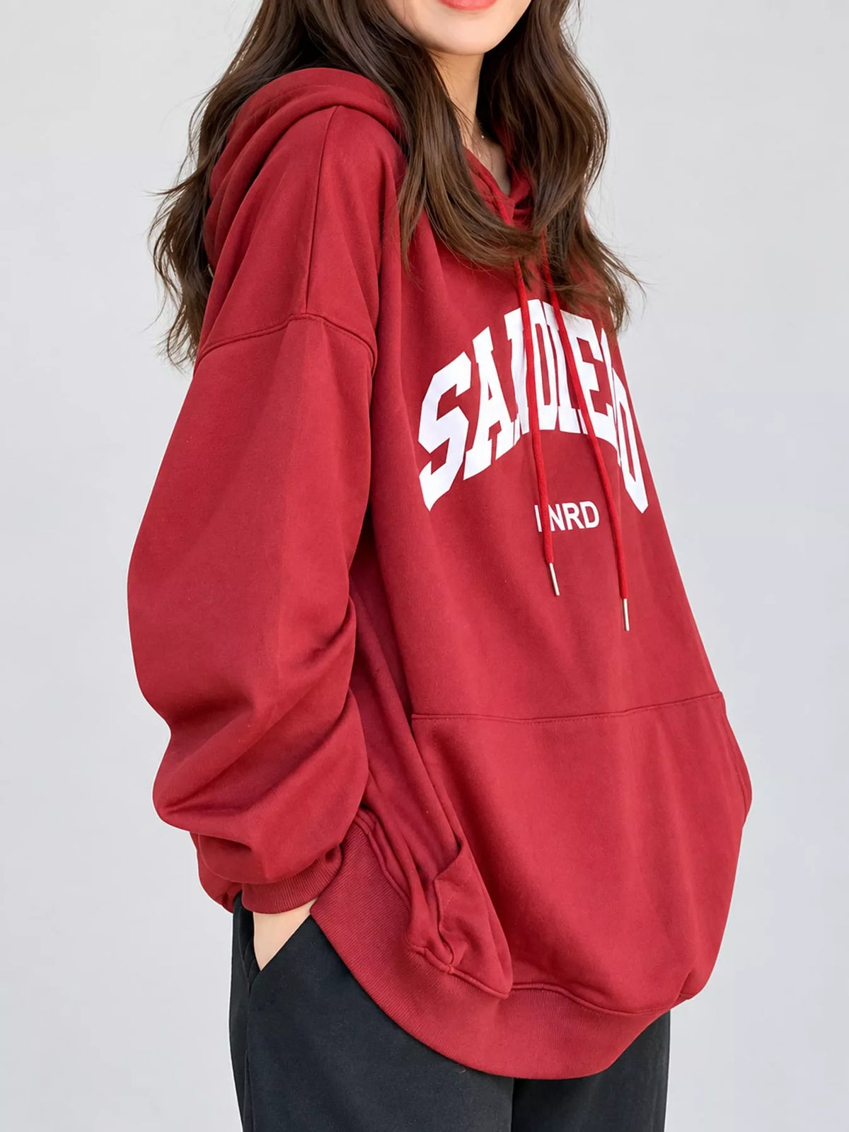 Letter Graphic Long Sleeve Hoodie