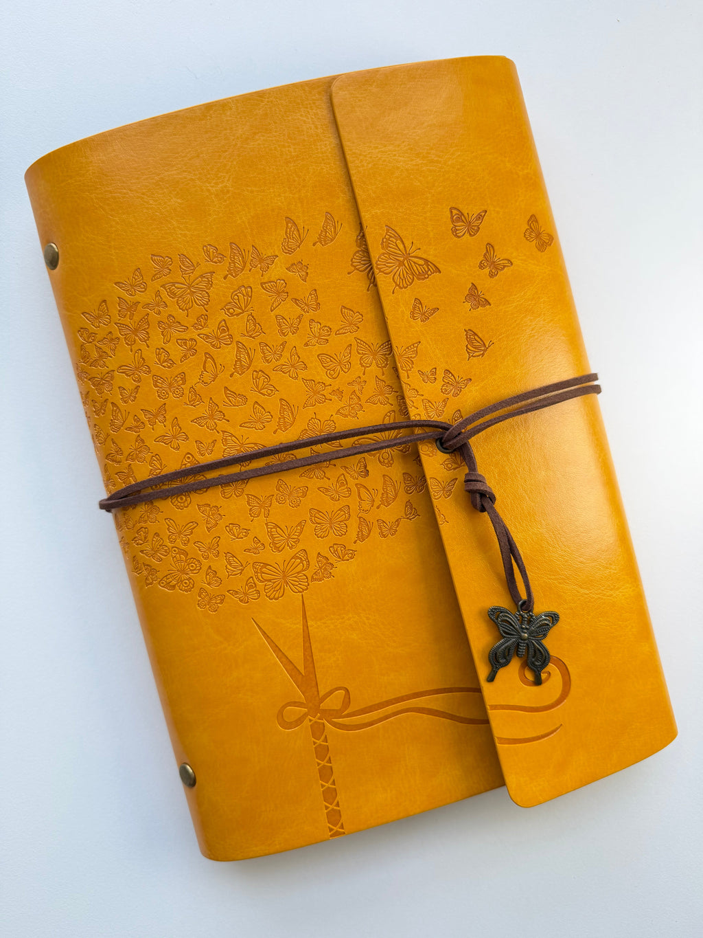 Blue A5 Vintage Faux Leather Binder Notebook