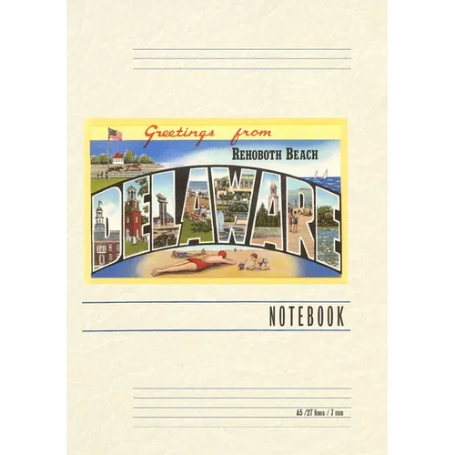 Vintage Lined Notebook Greetings from Rehoboth Beach - Paperback