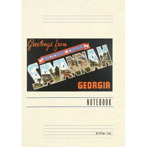 Vintage Lined Notebook Greetings from Savannah - Paperback