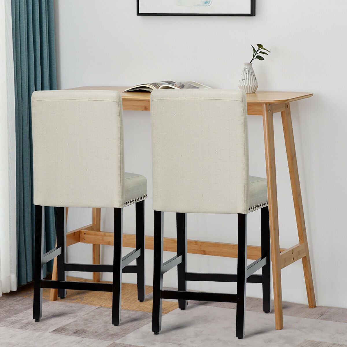 25 Inch Kitchen Chairs w/ Rubber Wood Legs