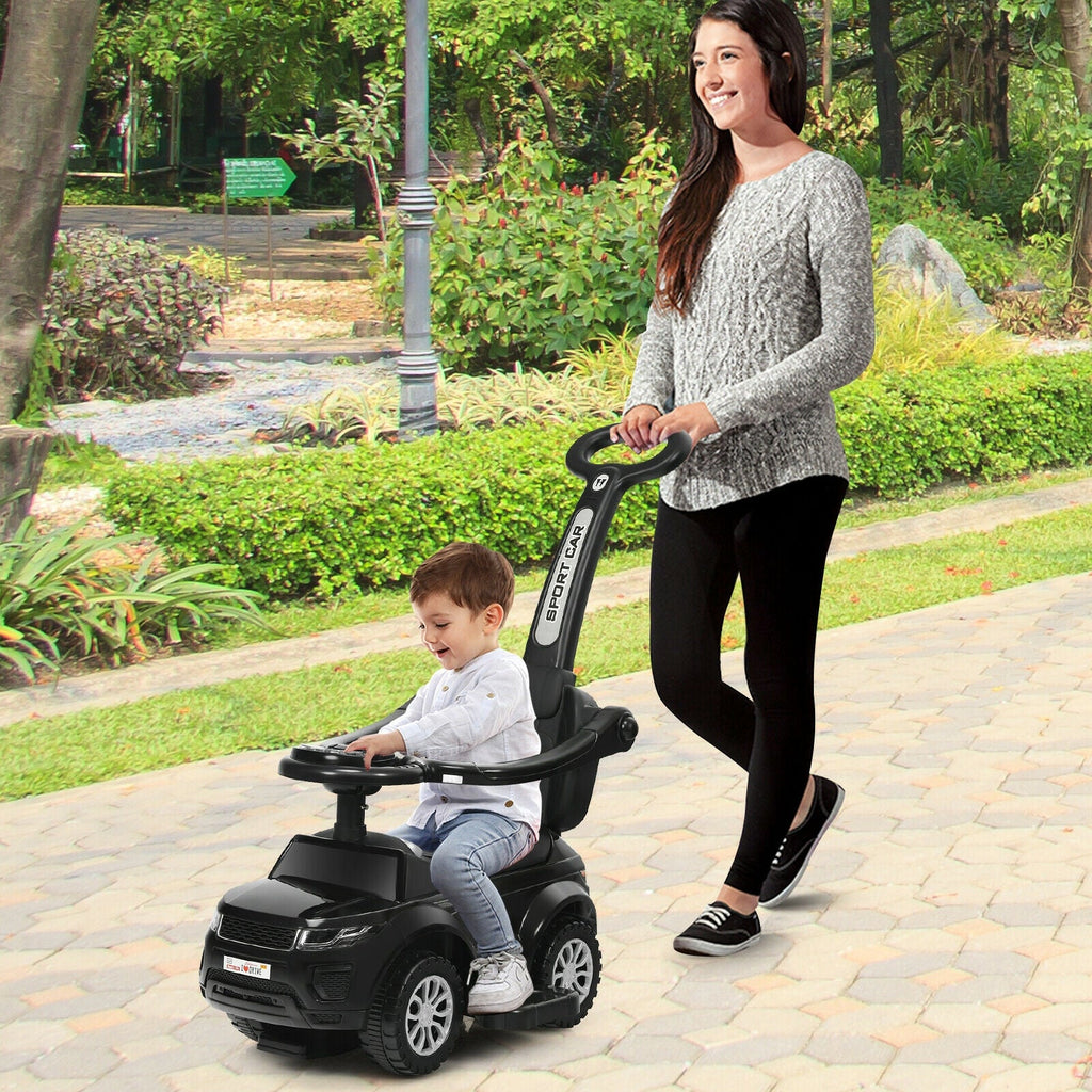 3 In 1 Ride on Push Car Toddler Stroller Sliding Car with Music-Blue