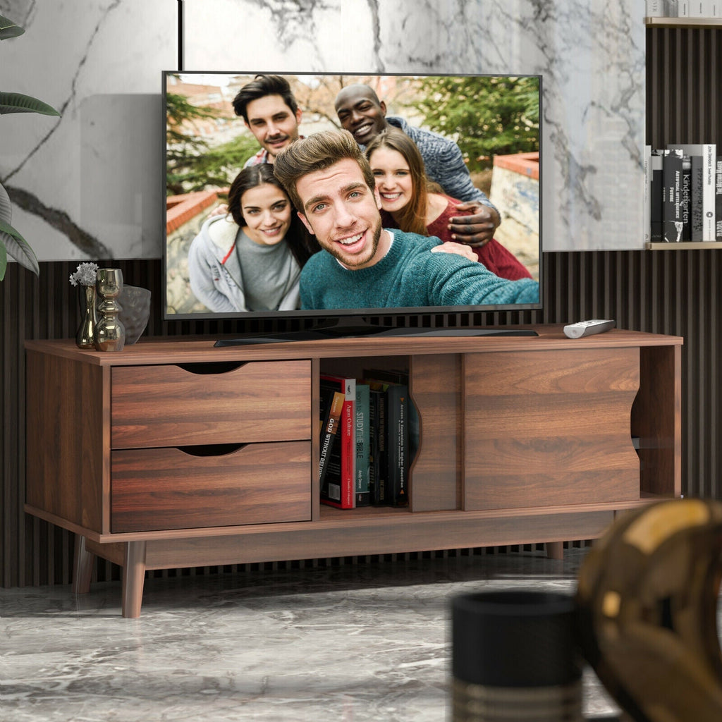 TV Stand for TV up to 60 Inch Media Console Table Storage with Doors