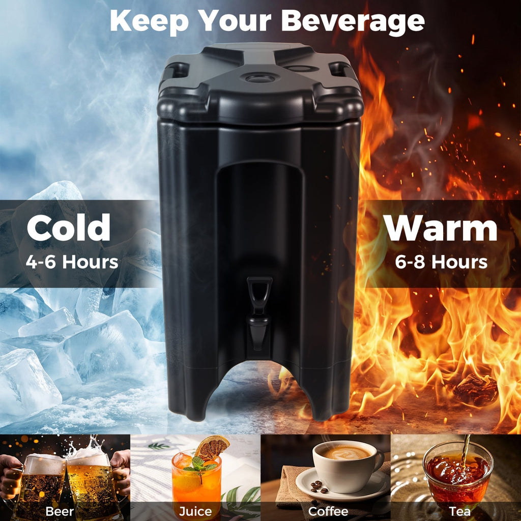 4.4 Gallons Insulated Beverage Dispenser with Ergonomic Handles Set of 2
