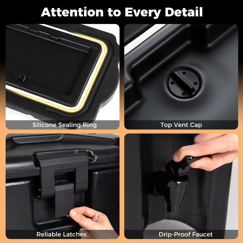 4.4 Gallons Insulated Beverage Dispenser with Ergonomic Handles Set of 2