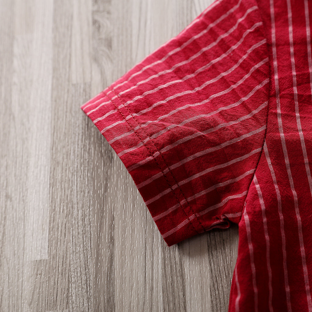 Baby Boy Striped Jumpsuit with Bow Tie