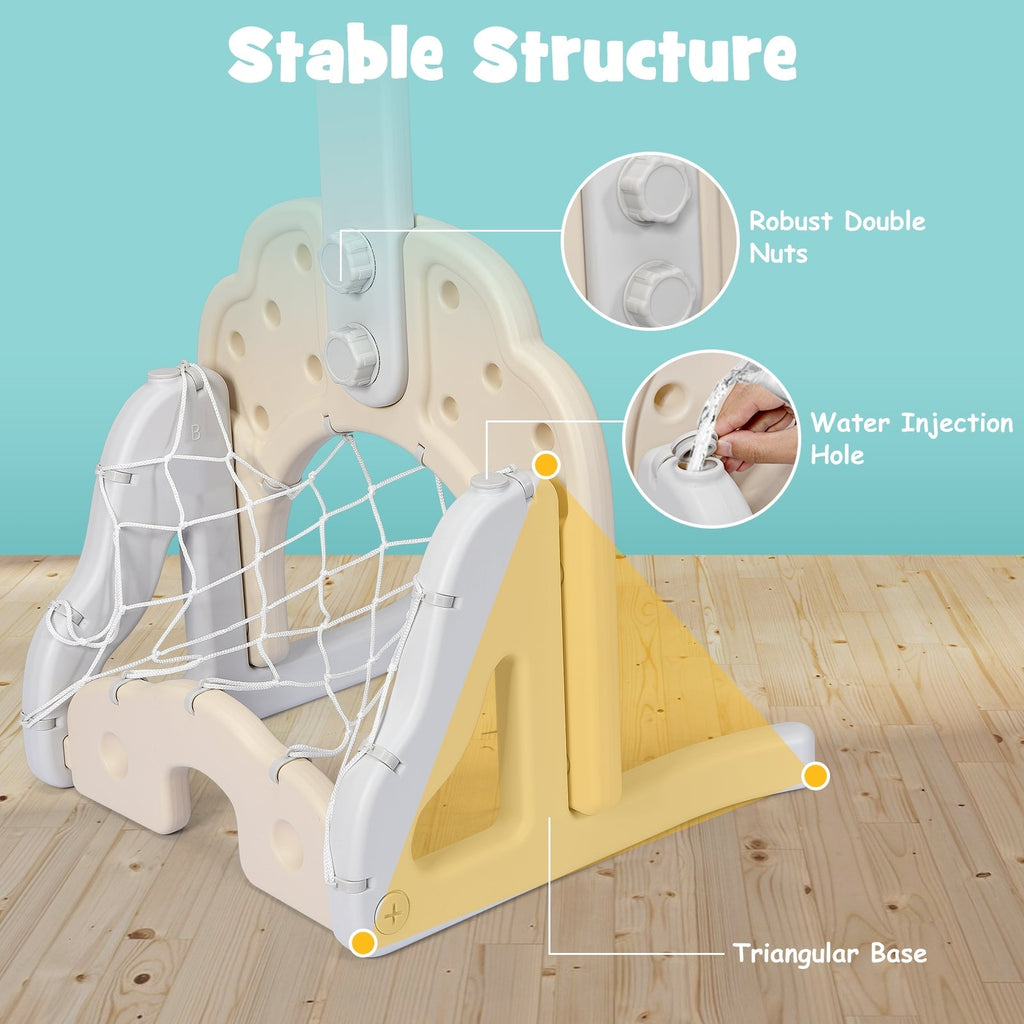 3-in-1 Adjustable Kids Basketball Hoop Sports Set