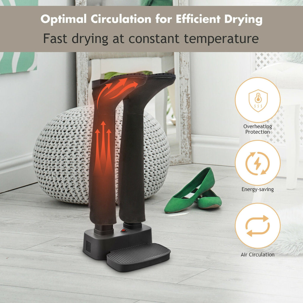 2-Shoe Electric Shoe Dryer with Portable Adjustable Warmer