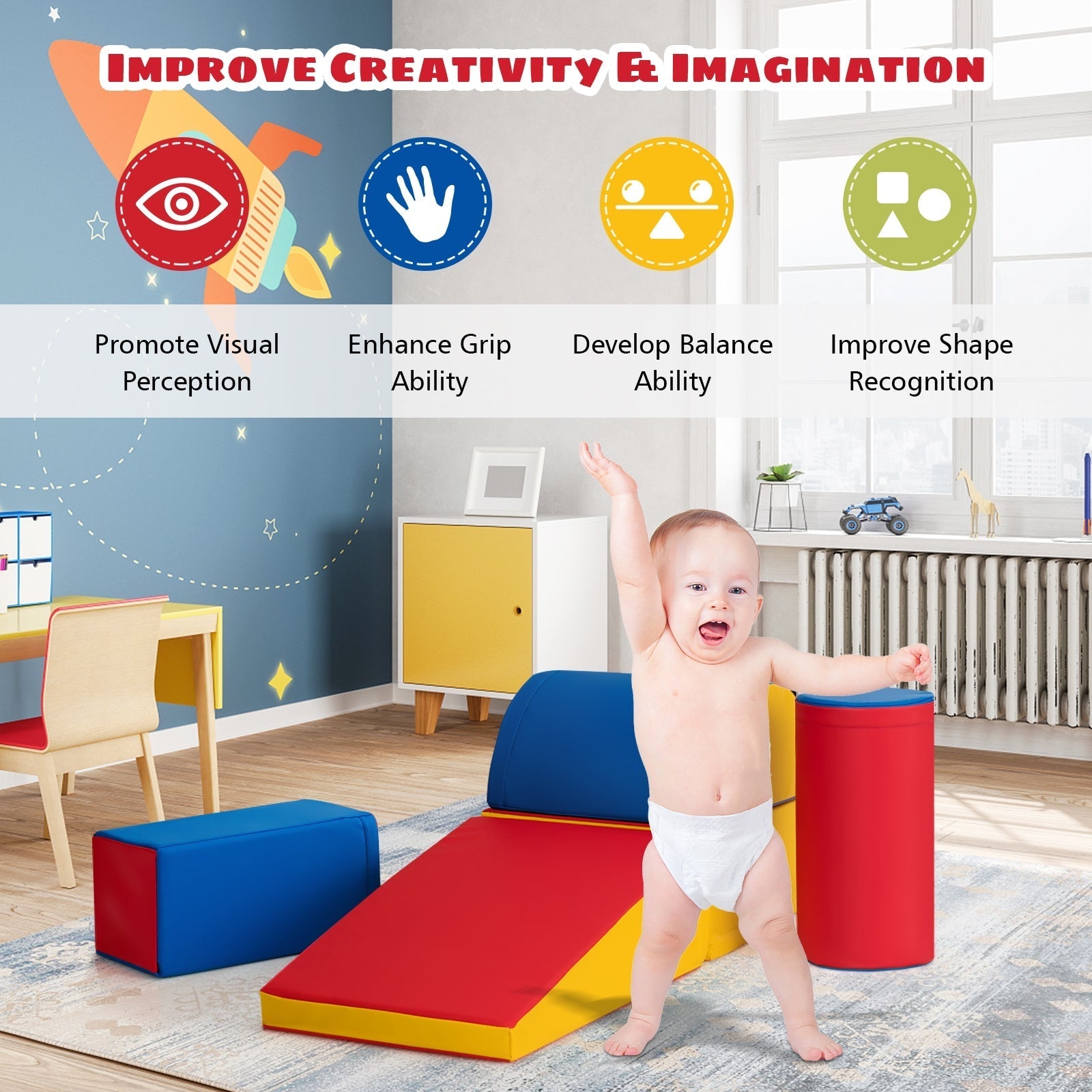 Crawl Climb Foam Shapes Playset Softzone Toy