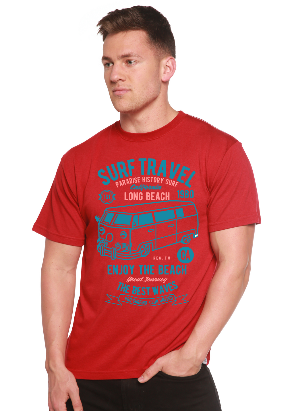Surf Travel Spun Bamboo® Men's Bamboo Viscose/Organic Cotton Short Sleeve Graphic T-Shirt