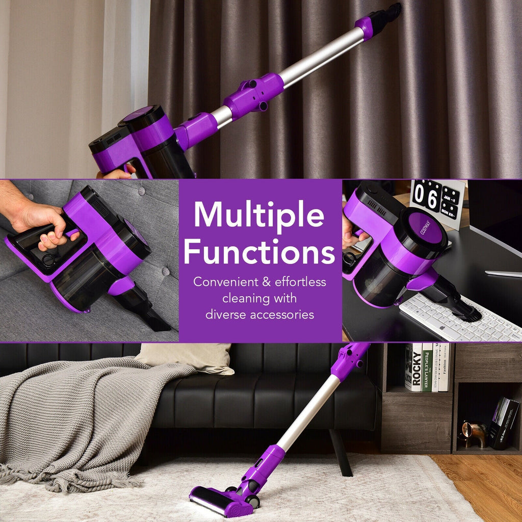 3-in-1 Handheld Cordless Stick Vacuum Cleaner with 6-cell Lithium Battery