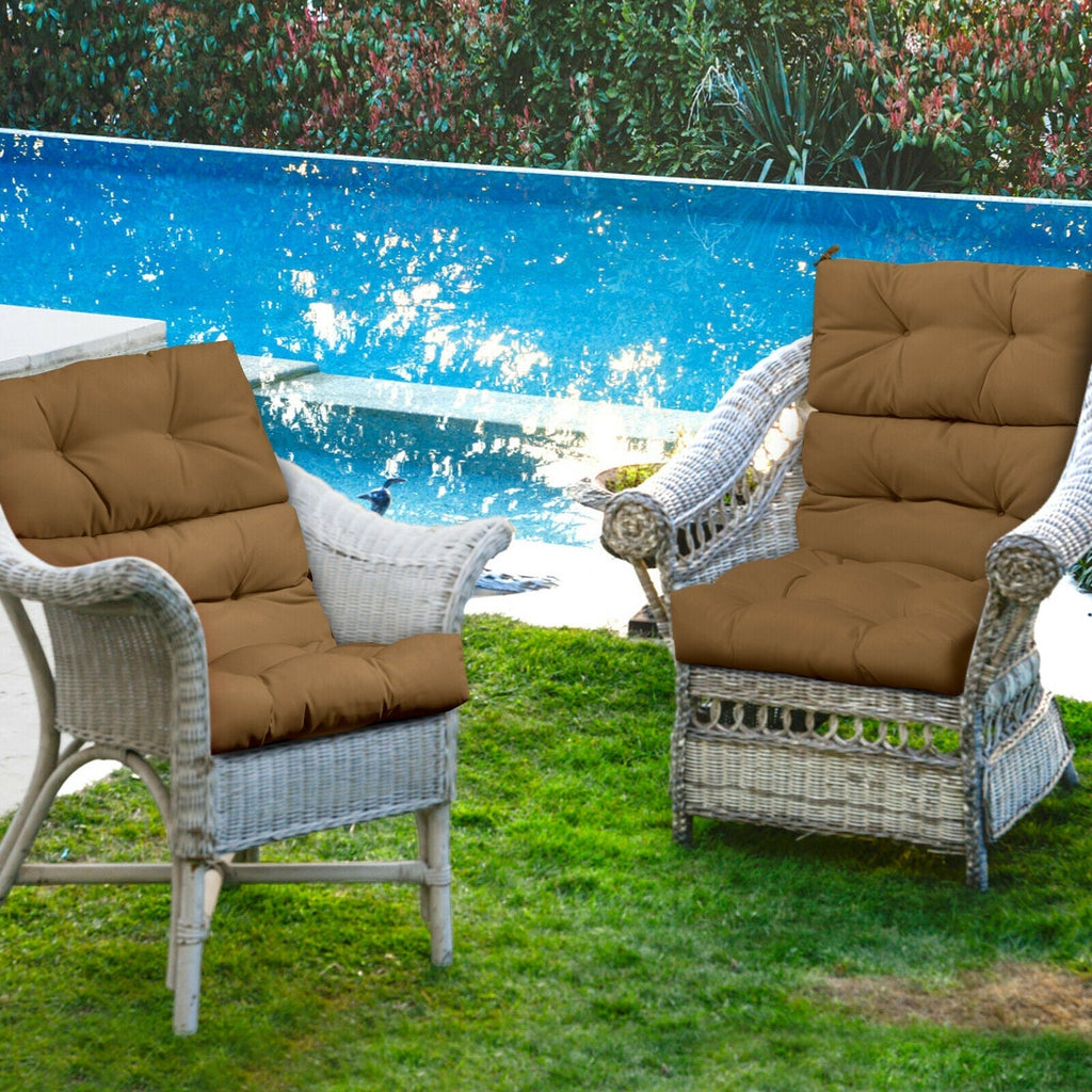 22 x 44 Inch Tufted Outdoor Patio Chair Seating Pad