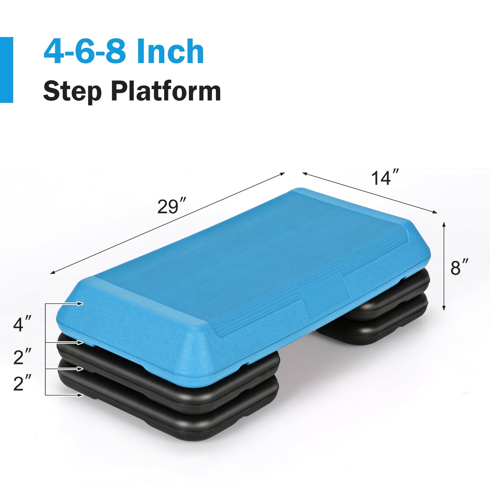 29 Inch Adjustable Workout Fitness Aerobic Stepper Exercise Platform