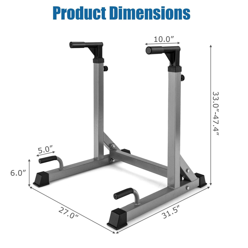 Adjustable Dip Bar with 10 Height Levels