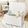Wooden Cat Litter Box Enclosure with Top Opening Side Table Furniture