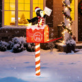 4.8 FT Christmas Lighted Penguin on Mailbox Pre-lit Xmas Decoration with 100 LED Warm White Lights