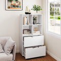 4-Cube Bookcase with 2 Drawers 51 inch 5-Tier Tall Freestanding Bookshelf