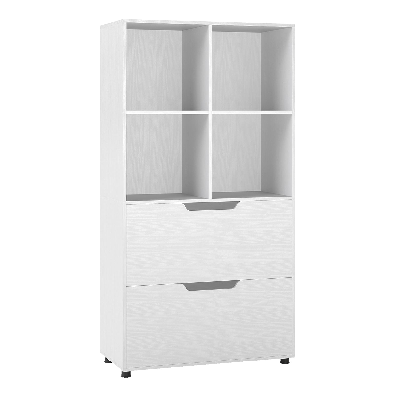 4-Cube Bookcase with 2 Drawers 51 inch 5-Tier Tall Freestanding Bookshelf