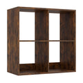 4 Cube Bookshelf with Back Guardrail for Living Room Bedroom