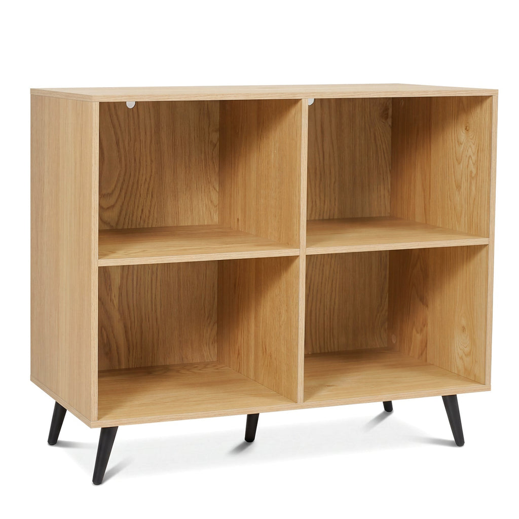 4-Cube Bookshelf with Metal Legs - White