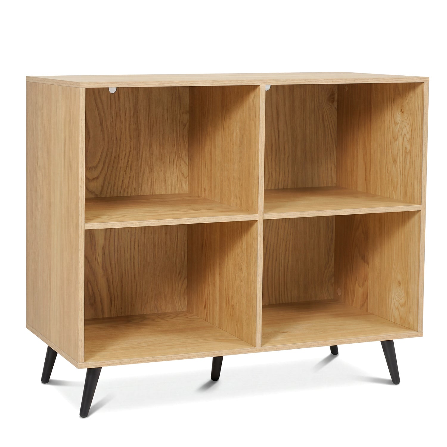 4-Cube Bookshelf with Metal Legs - White
