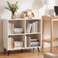 4-Cube Bookshelf with Metal Legs - White