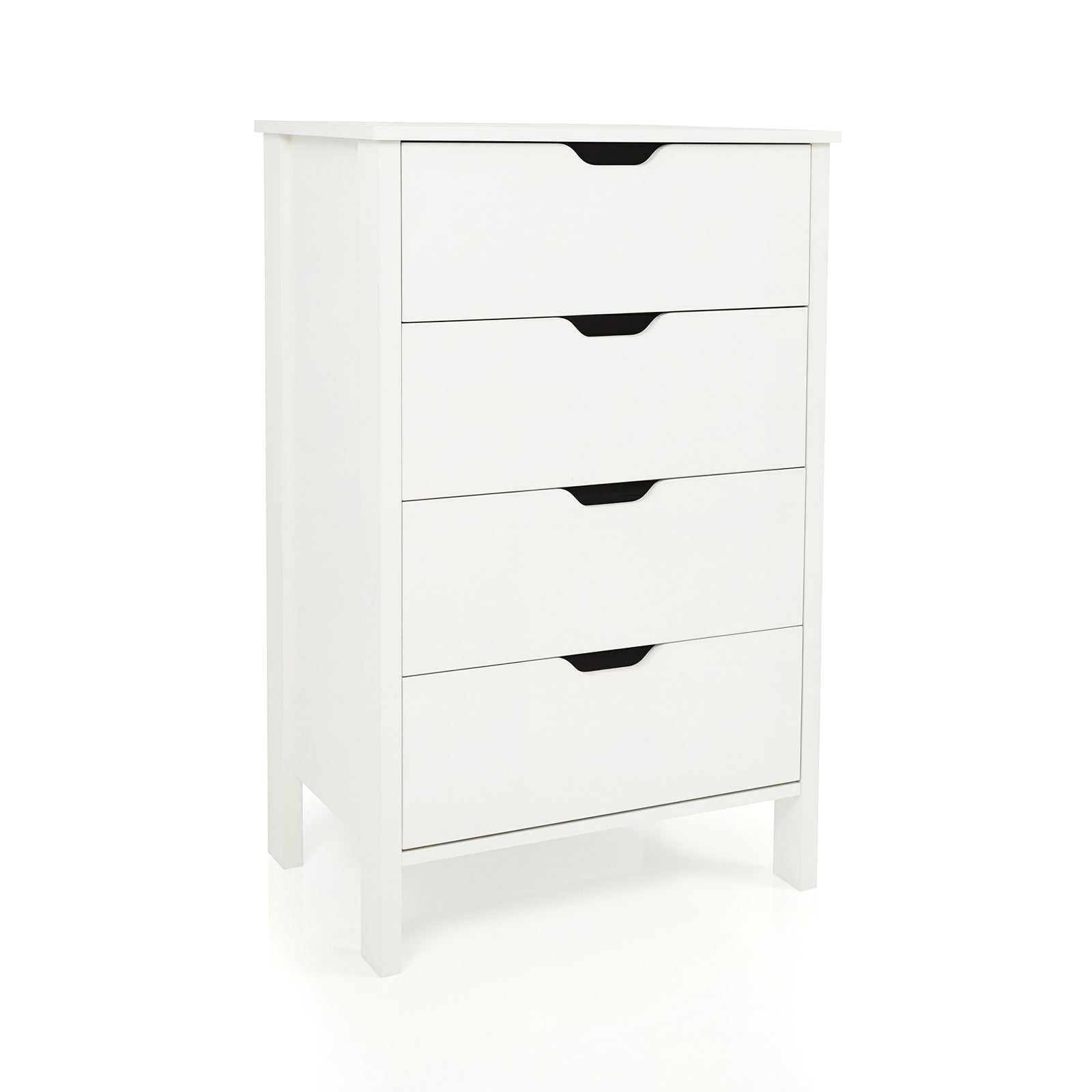 4-Drawer Dresser Wooden Nightstand with Anti-Tipping Kits-White