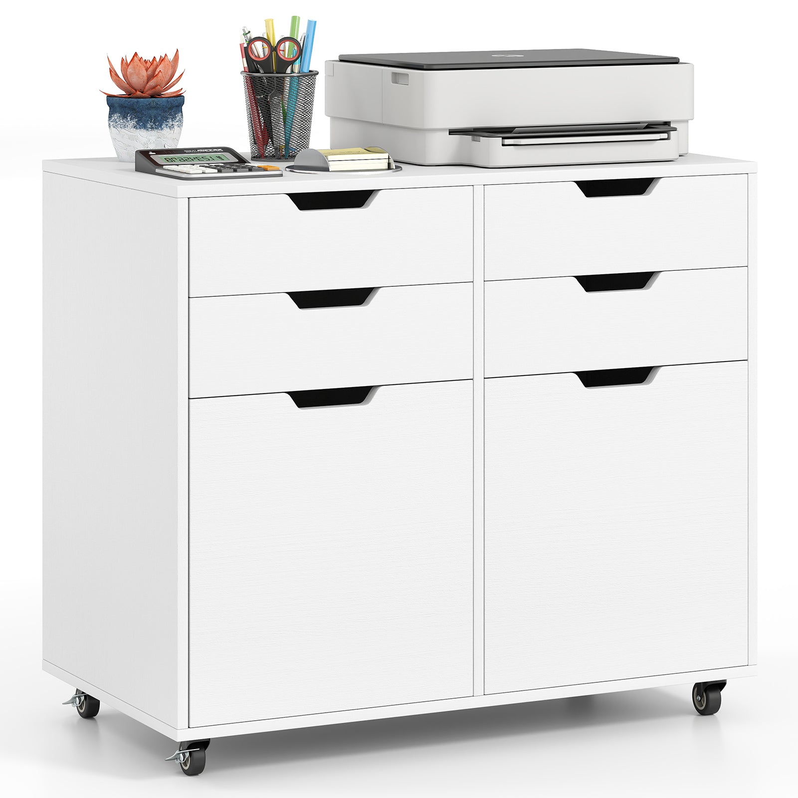 4 Drawer File Cabinet with Wheels for Home Office Organization