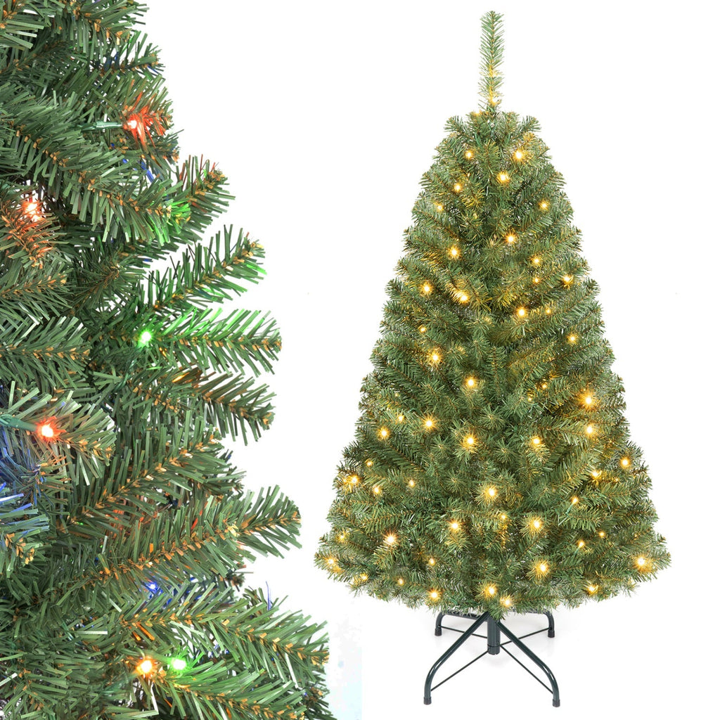 5 FT Pre-Lit Artificial Christmas Tree with Dual Color Lights